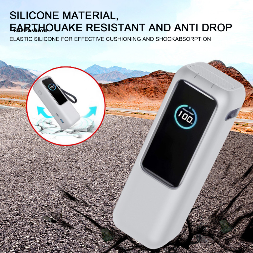 < CarFashion > Vỏ bảo vệ silicon di động bằng silicon cầm tay thoải mái cho Power Bank – Vỏ pin ngoài có tay cầm thoải mái mềm mại chống sốc và bền bỉ khi đi du lịch