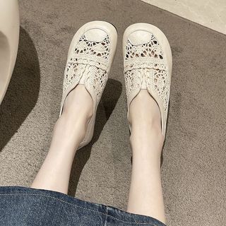 Mùa Hè Phong Cách Mới Dép Mori Nữ Văn Học Baotou Giày Trắng Retro Đế Mềm Thoáng Khí Giày Nữ Lưới Xô Giày