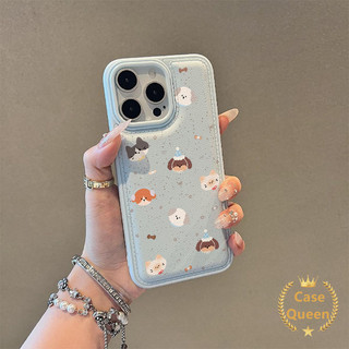 Ốp lưng hình động vật nhỏ dễ thương hoạt hình Tương thích cho IPhone Air XR 17 16 15 11 13 14 12 Pro Max XS MAX 16 15 14 Plus X Kết cấu da Đệm khí Vỏ chống sốc