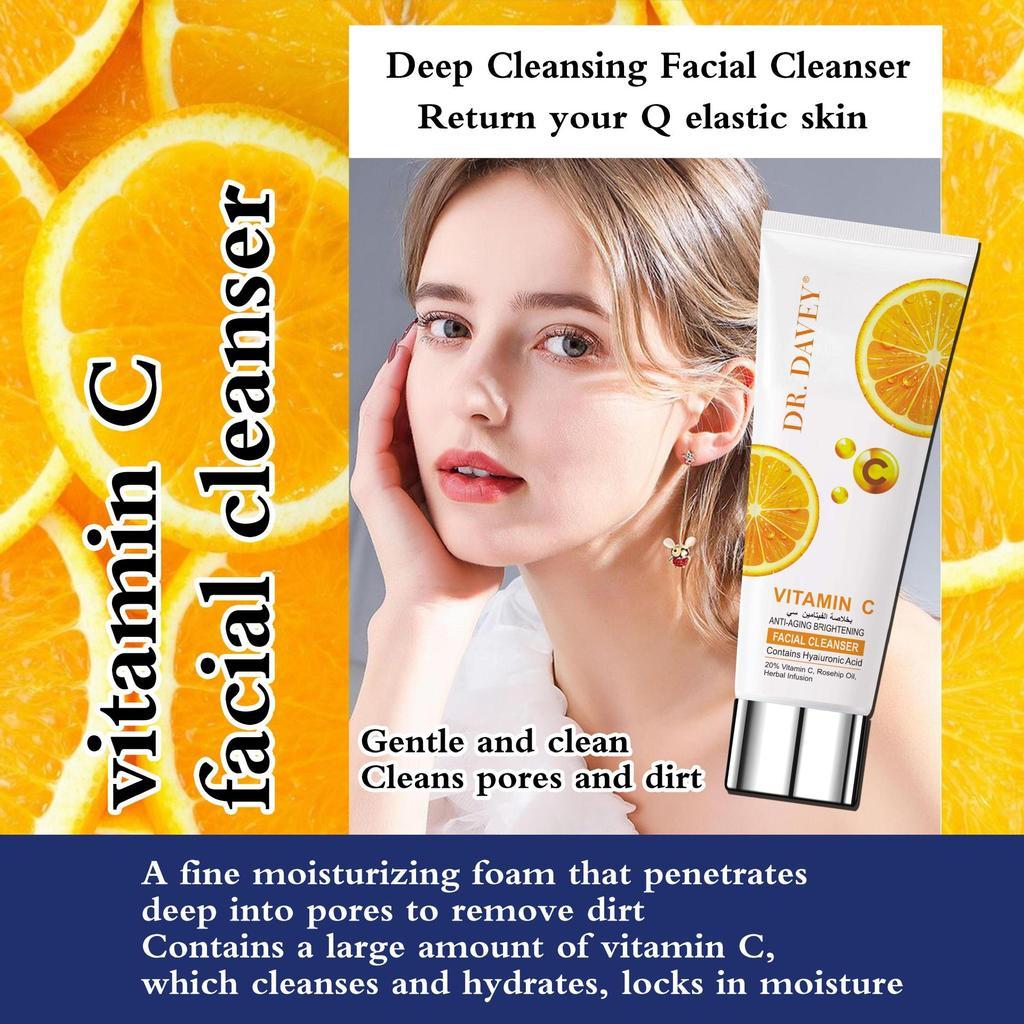 Sữa rửa mặt DR.DAVEY  Vitamin C  giúp Làm sạch Sâu, Trắng Da, Mờ Thâm, sáng da tự nhiên 120g