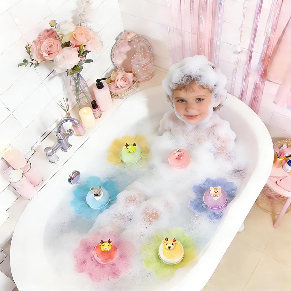 Bom tắm kèm đồ chơi 12 quả bóng muối làm sạch nước hoa cho trẻ em bất ngờ bên trong tạo bọt bong bóng cửa hàng tắmidaevn
