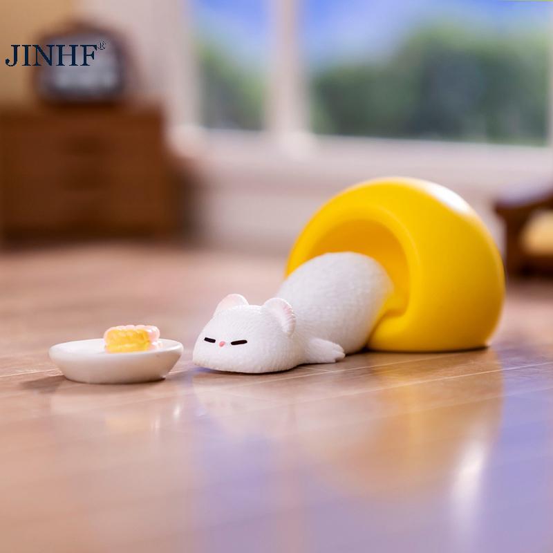 JINHF Hoạt Hình Dễ Thương Mini Ferret DIY Trang Trí Nhà Cửa Máy Tính Để Bàn Kawaii Thu Nhỏ Các Bức Tượng Nhỏ Trang Trí Phụ Kiện Thủ Công Trẻ Em Quà Tặng HOT