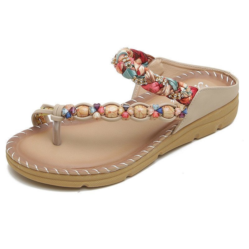 3 Màu Size Lớn 36-41 Dép Đế Dày Nữ Mùa Hè Chống Trơn Trượt Chống Mài Mòn Phong Cách Bohemian Mặc Bên Ngoài Đi Biển Kỳ Nghỉ Dép Thời Trang J