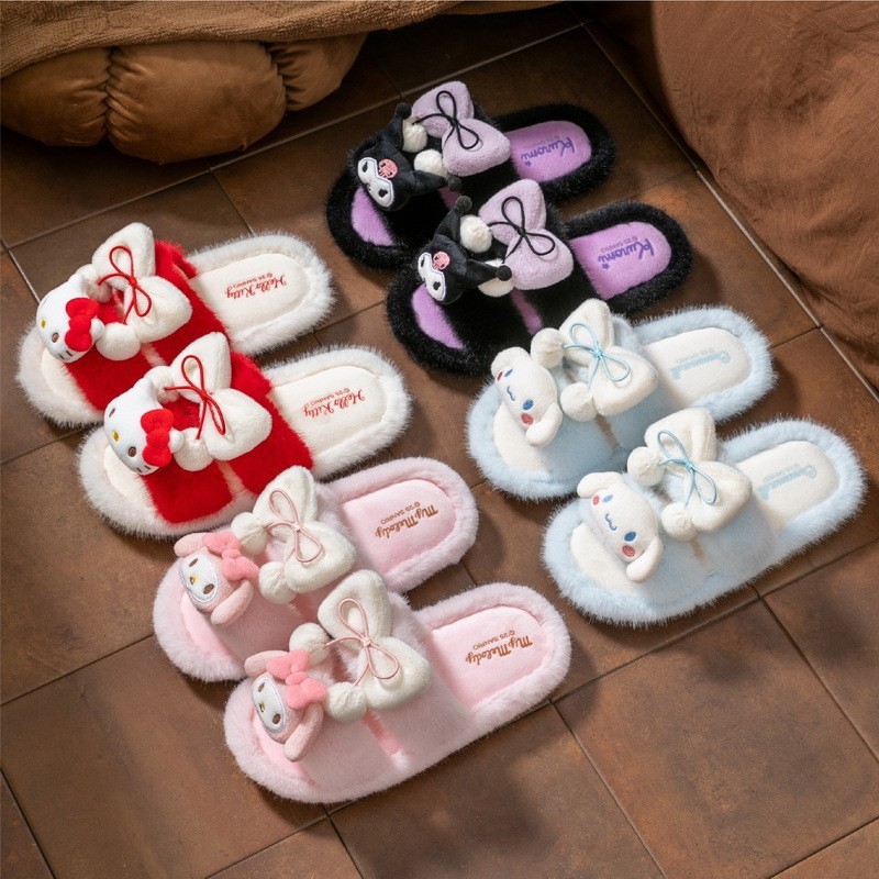 Dép Nữ Nhà Trong Nhà Chống Trơn Trượt Furry Dép Cotton