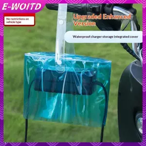 E-WOITD Điện Xe Máy Sạc Áo Mưa Bao Da Túi Sạc Ô Tô Điện PVC Túi Chống Thấm Nước Cắm Ngoài Trời Đa Năng Chống Bụi Hộp Bảo Vệ E-WOITD