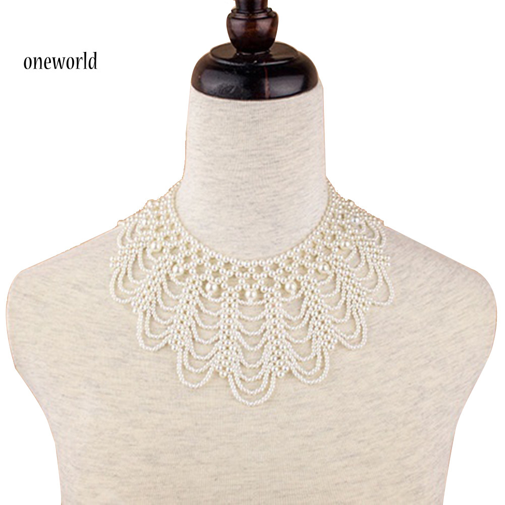 Một thế giới| Phụ Nữ Thanh Lịch Rỗng Giả Ngọc Trai Choker Yếm Cổ Vòng Cổ Tuyên Bố