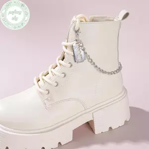 PUSKY Gothic Punk Martin Boot Giày Trang Trí Dây Xích Dễ Dàng Giảm Bule Cơ Chế Lý Tưởng DIY Phụ Kiện Giày VN