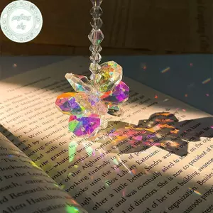 PUSKY Thời Trang Nhiều Màu Sắc Pha Lê Suncatcher Lăng Kính Trang Trí Cầu Vồng Máy Làm Cửa Sổ Treo Trang Trí Nhà Giáng Sinh Trang Trí Quà Tặng VN