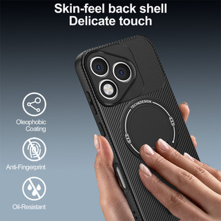 Dành Cho Honor 400 Lite 5G Ốp điện thoại Carbon Tecture Lưng Cứng Cạnh Mềm Có Thể Gập Lại Đế Chống Sốc Chống Rơi Mỏng Bao