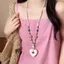 Vòng cổ đá núi lửa trái tim đầy màu sắc