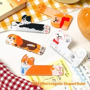 NS Hoạt Hình Dễ Thương Động Vật Thước 5cm Mini Nhà Thơ Mèo Chó Văn Phòng Phẩm Thước Mặt Dây Chuyền Cho Trẻ Em Trường Học Văn Phòng Sử Dụng NS