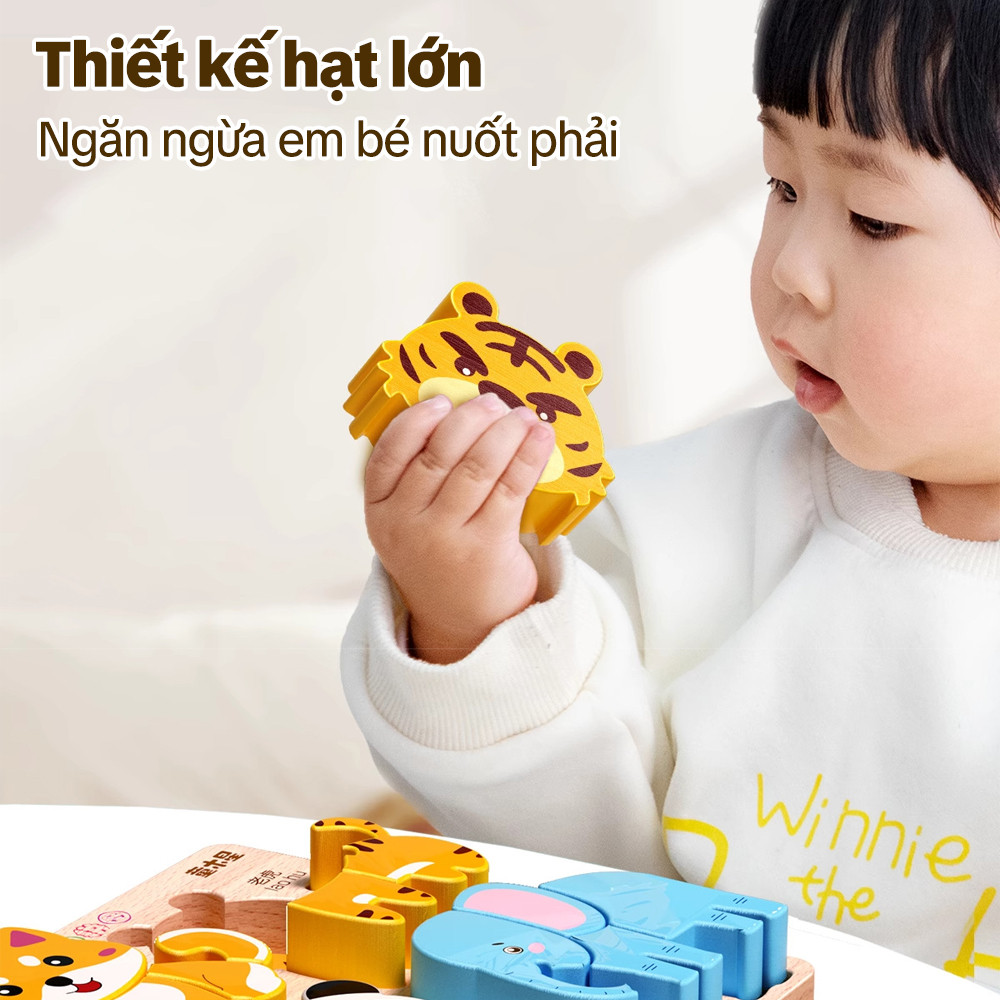 Đồ chơi xếp hình bằng gỗ khối gỗ, tương tác giữa cha mẹ và con cái với 4 hình mẫu màu sắc và hình dạng, giáo dục bổ ích.