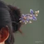 Mũ Hanfu Handmade Phong Cách Trung Quốc, Lụa Nhung Họa Tiết Hoa, Phụ Kiện Tóc Cổ Điển Màu Xanh_gradient