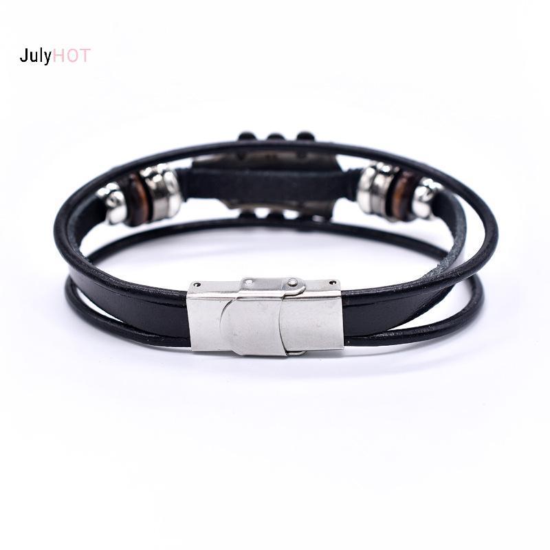 Đàn Guitar Vòng Tay Punk Rock Handmade từ Da PU, Phong Cách Retro