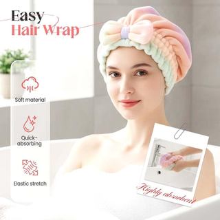 Khăn quấn tóc siêu thấm mềm nhẹ thắt nơ dùng lau tóc ướt nhanh khô cho tóc dài tóc ngắn tóc xoăn chất vải sợi nhỏ thấm hút tốt quấn chắc không dễ tuột phù hợp dùng sau khi gội đầu tại nhà và khi đi du lịch