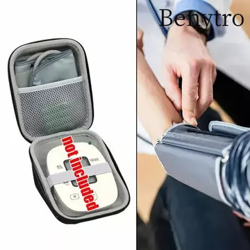 Túi theo dõi huyết áp BENYTRO, Túi lưu trữ đo trọng lực di động dung tích cao, Túi theo dõi cánh tay trên chống nước có khóa kéo EVA cứng cho huyết áp Omron
