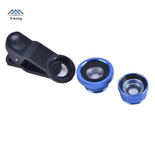 ELBBKG 3In1 Điện thoại di động Mắt cá + Góc rộng + Ống kính máy ảnh Macro cho điện thoại di động đa năng mới