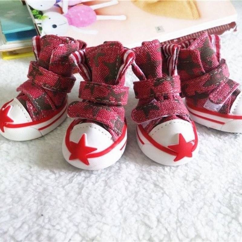 【Ready Stock】 Puppy Dog Shoes Do Not Fall off Shoes for Four Seasons Teddy 4 Pets Bichon Small Dogs Denim Shoes Booties Waterproof Breathable 0khQ