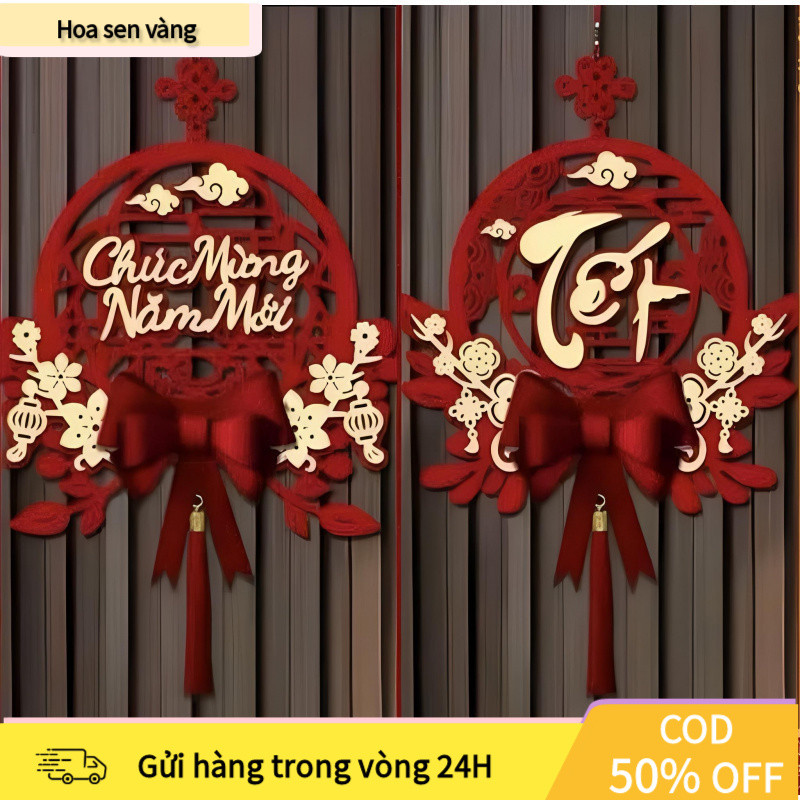 【COD】Chữ trang trí CHÚC MỪNG NĂM MỚI cho dịp Tết, thiết kế trang nhã, dễ treo lên tường hoặc cửa để đón chào một năm mớ