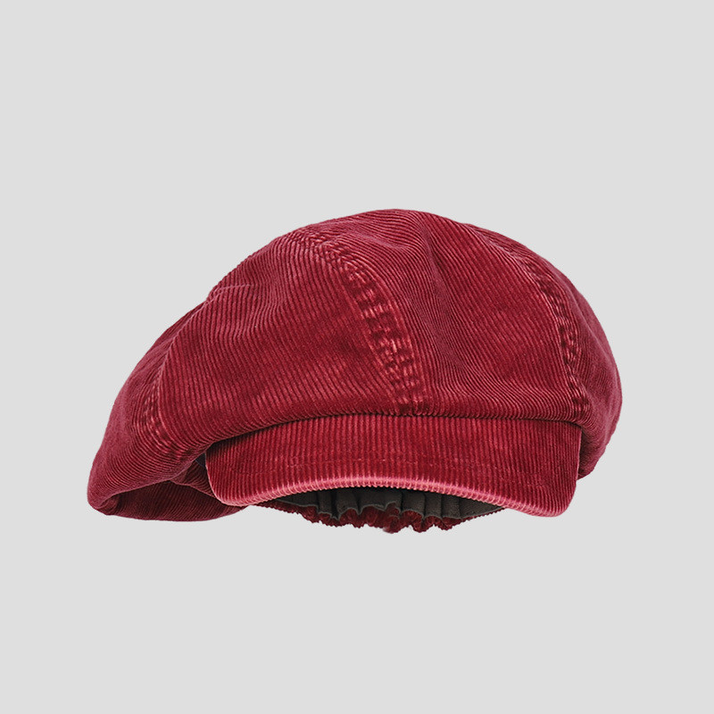Mũ kaki avant-garde corduroy hình bát giác, phù hợp nam nữ, phong cách cổ điển retro