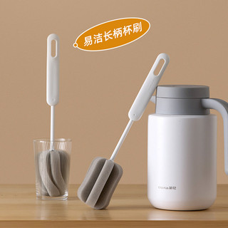 Bàn chải cốc xốp cầm tay dài dễ lau chùi / bàn chải làm sạch nhà bếp / bàn chải cốc xốp để loại bỏ vết bẩn trà, bàn chải bình sữa cho bé cha512