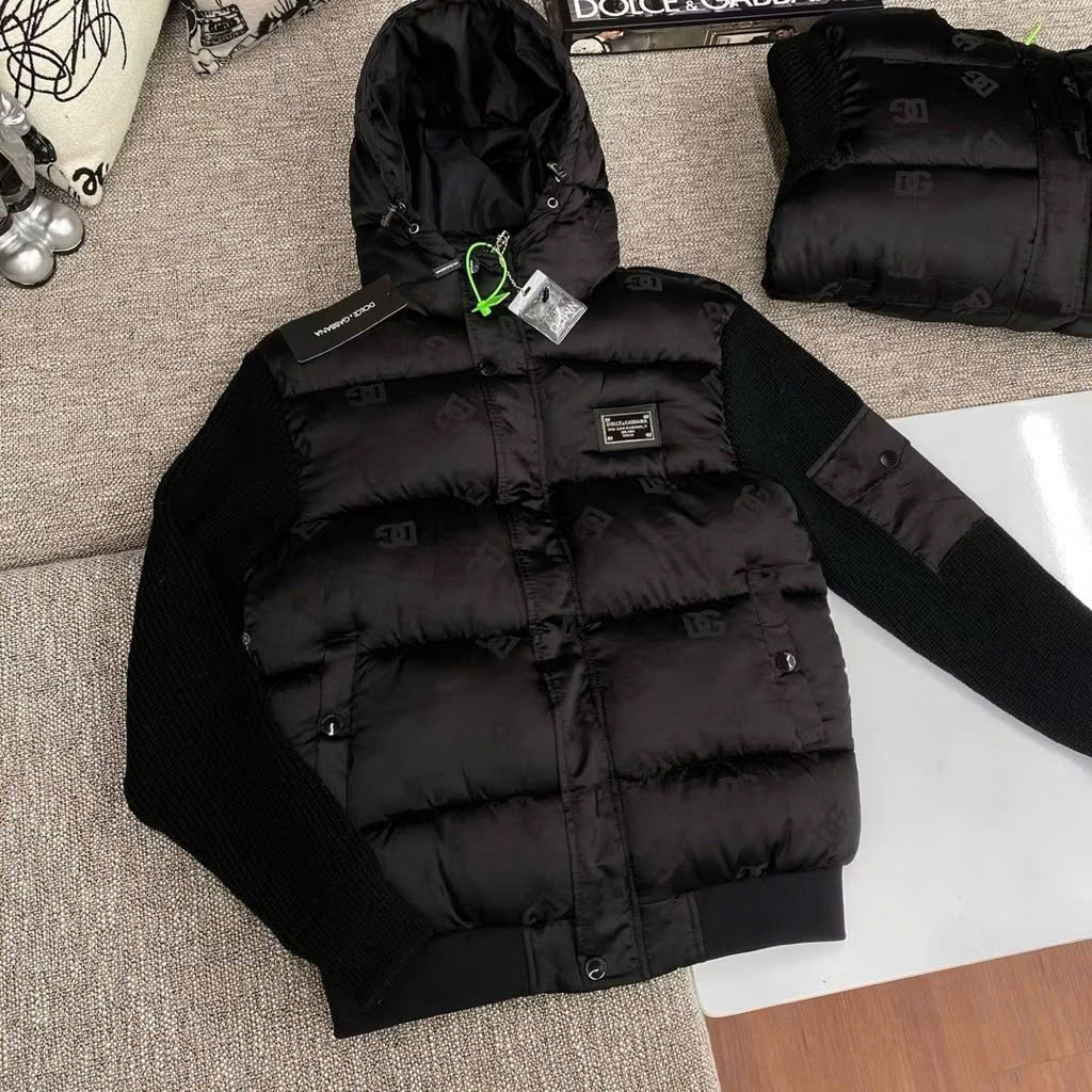 Áo Phao Dê Gà In Kín Tay Len KCloset Phao Béo Trần Bông Dày Dặn Ấm Áp NA64