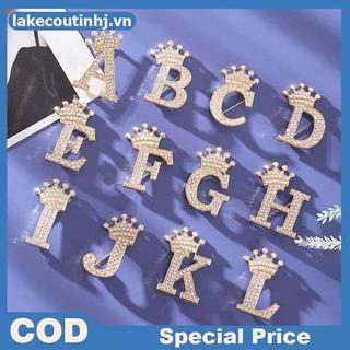 Vương miện thời trang 26 chữ cái từ A đến Z, pha lê kim cương giả, phù hợp làm trang sức cho váy cưới và áo cổ pin