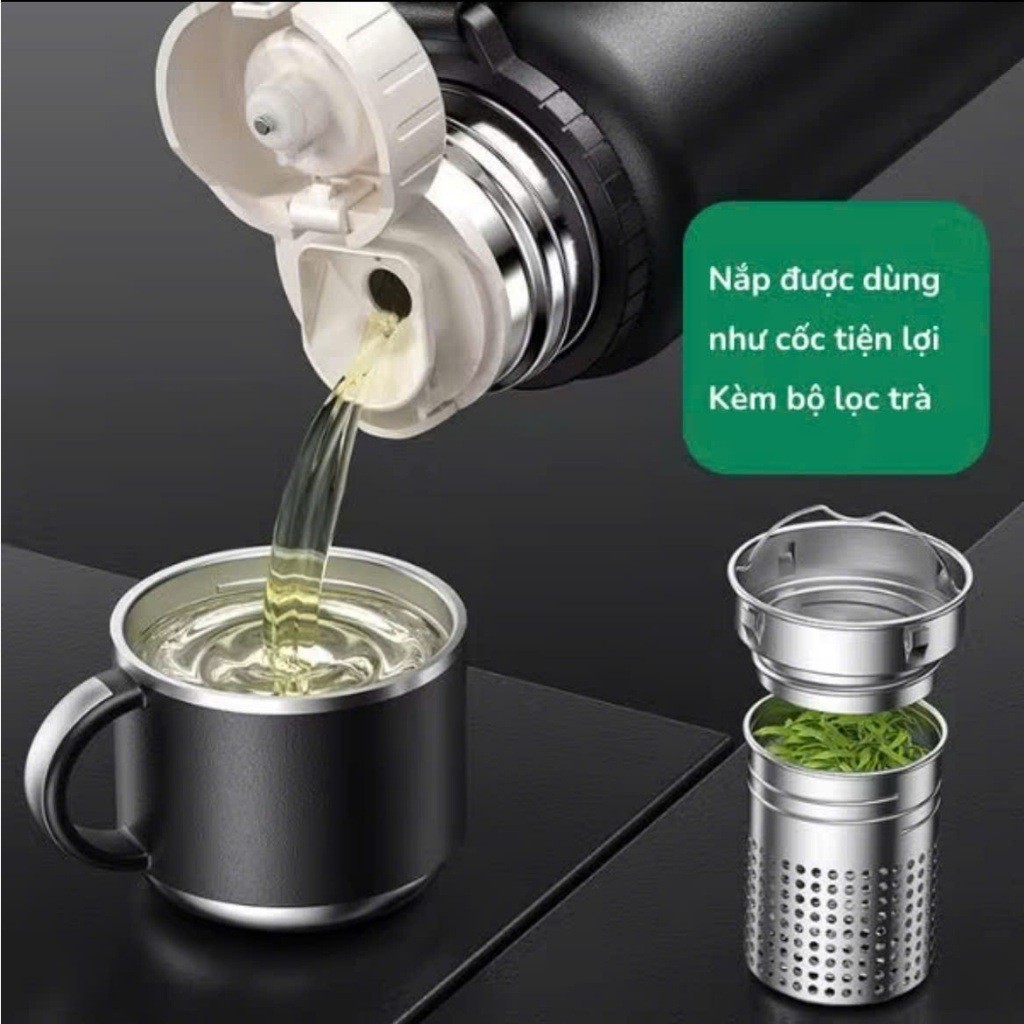 Bình giữ nhiệt lạnh lõi Inox 316: chống gỉ, chống tràn, có nắp lọc trà 600/800/1000ml – tiện dùng