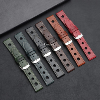 Vintage Rally Da Thật Chính Hãng Dây Đeo Đồng Hồ 20 Mm 22 Mm Phát Hành Nhanh Da Bò Dây Đồng Hồ Cho Nam Nữ Đồng Hồ Vòng Tay Ban Nhạc Porus Đen Nâu Xanh Xám
