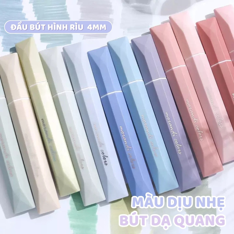 Bút highlight dạ quang pastel dịu nhẹ – Hộp 4 bút đánh dấu gradual dễ thương, lý tưởng cho học sinh ghi chú sáng tạo