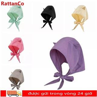 Mũ trùm đầu RATTANCO cho bé gái, thiết kế dây đeo ngộ nghĩnh, chất liệu polyester chống nắng và khô nhanh