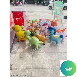 Bóng Bay Hình Thú Dễ Thương Kèm Bánh Xe Cho Bé, Bóng Bay Dắt Đi Chơi Ngoài Trời | Kho sỉ gia dụng alulu