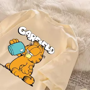 Tròn Cổ, Dáng Rộng, Hình In, Khí Thoáng, Ngắn Tay, Thoải Mái, Cotton