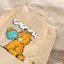 Tròn Cổ, Dáng Rộng, Hình In, Khí Thoáng, Ngắn Tay, Thoải Mái, Cotton