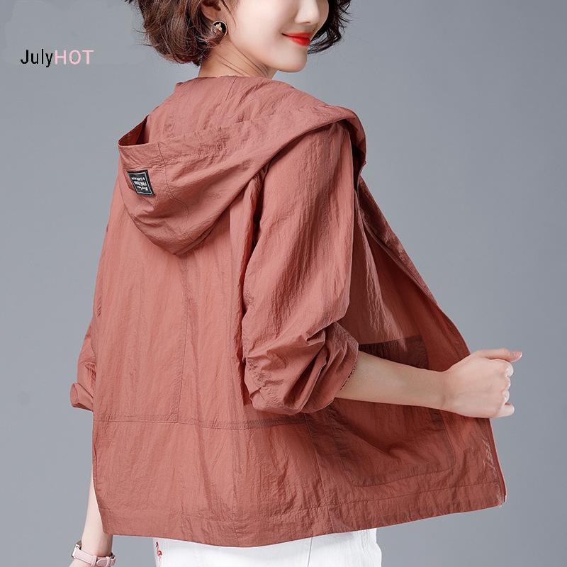 JULYHOT Nữ Chống Nắng Jaet Dài Tay Có Mũ Trùm Đầu Phù Hợp Với Áo Khoác Mỏng Thoáng Khí Massivedeals