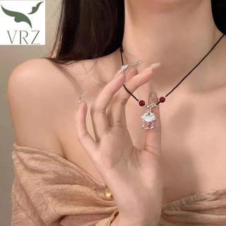 BFVN Phong Cách Trung Hoa Thời Trang Retro Dây Vòng Cổ Hoa Mặt Trăng Khóa An Toàn Mặt Dây Chuyền Vòng Cổ Dành Cho Nữ Vintage Trang Sức HOT