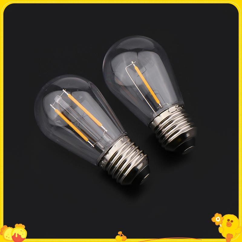 S14 Nhựa Bóng Đèn Led E27 / E26 3V 120V Trắng Ấm 2W 1W Bóng Đèn Chống Vỡ Cho Dây Đèn Trang Trí Giáng Sinh