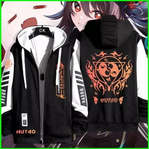 YB1 Genshin Impact - Áo Khoác Cardigan Len Có Dây Kéo Unisex Cho Cosplay