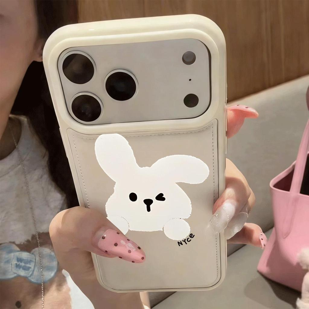 Gấu con thỏ cho iPhone 17Pro trường hợp điện thoại 15plus Nhật Bản Hàn Quốc 1312pro cá tính 11 lỗ lớn