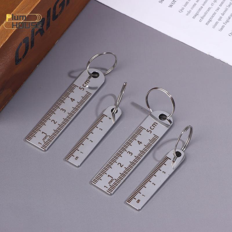 Thước Mini Inox PlumHOUSE Có Móc Khóa - Dụng Cụ Đo Đồ Dùng Văn Phòng Và Học Tập (Thước Đo Chống Mất) VN