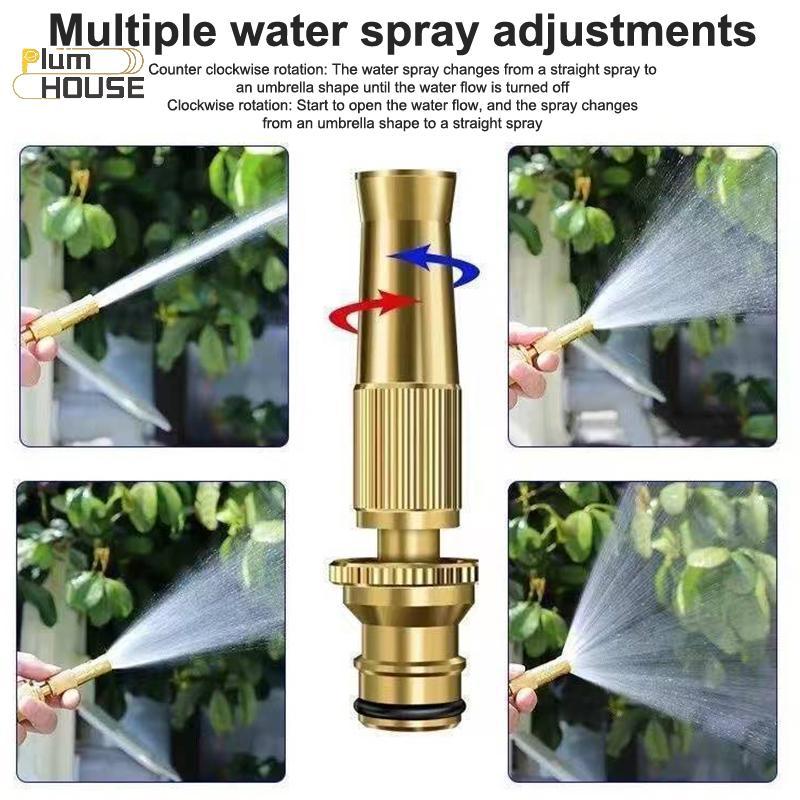 PlumHOUSE 5M / 10M / 15M / 20M Ống nước bằng đồng thau áp suất cao di động có vòi phun nước có thể điều chỉnh để tưới vườn, rửa xe tưới hoa VN