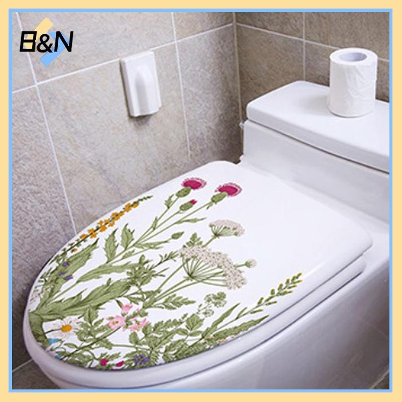 B & N Hoa Cỏ Chim Vệ Sinh Stier Tranh Tự Dính Có Thể Tháo Rời Phòng Tắm Decal Trang Trí Phòng Cửa Sổ Stiers.