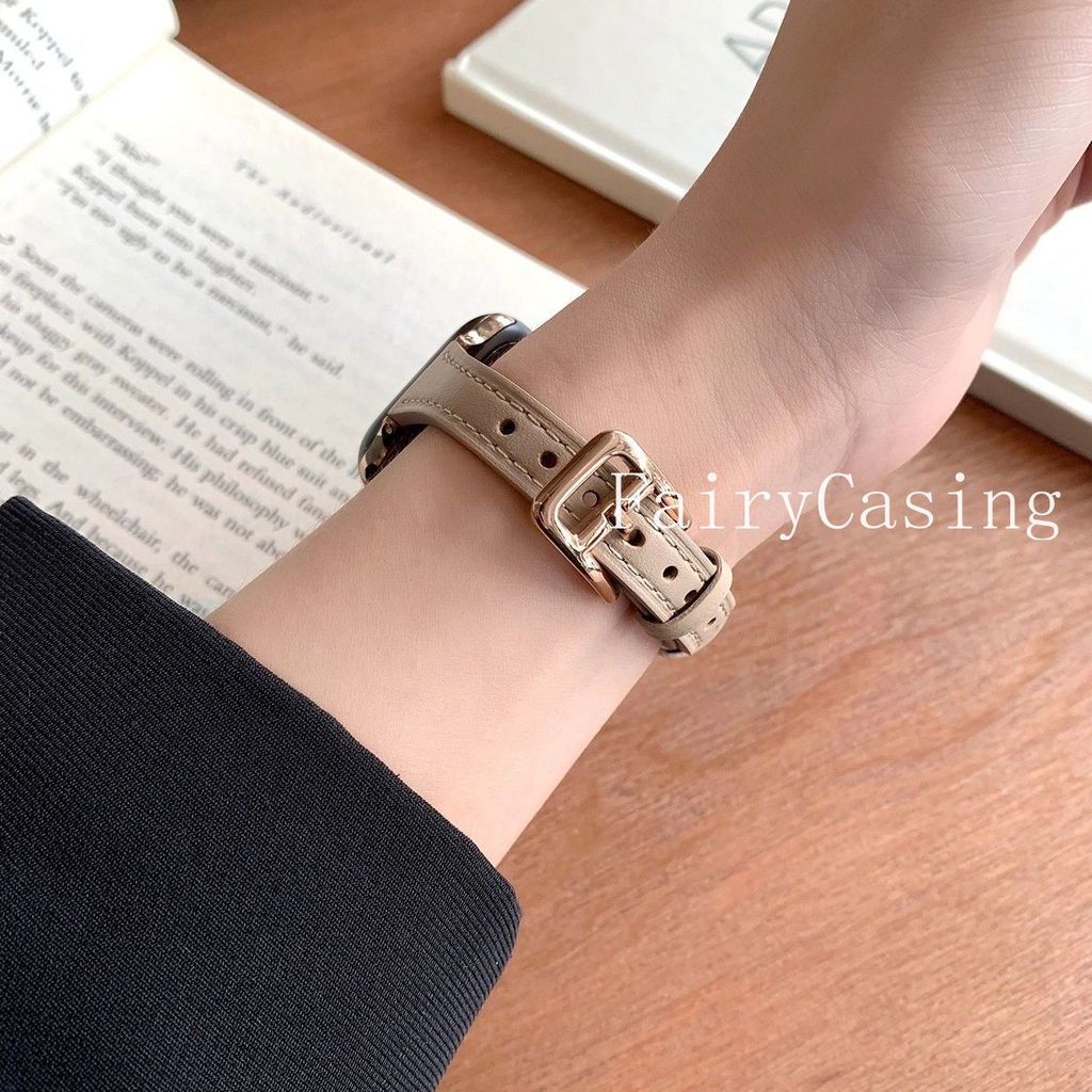 Dây đeo cổ điển bằng da mỏng cho Apple Watch Series 11 10 9 8 7 SE 6 5 4 Ultra3 2 cho IWatch 42mm 46mm 38 40 41 44 45 49mm Band