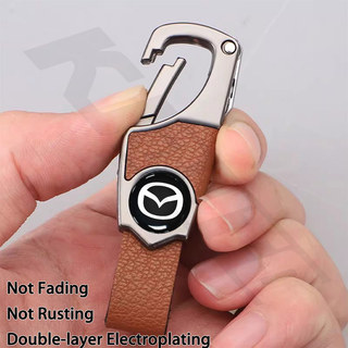 Xe Mazda Móc Khóa Da Chìa Khóa Fob Giá Đỡ Với Ẩn Mini Dao Kim Loại Móc Chìa Khóa Cho Xe Mazda 3 2 5 CX3 RX8 BT50 323 CX8 CX30 RX7 626 CX7 NX5 CX9 Phụ Kiện