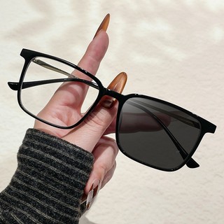 Kính mát hình chữ nhậtphotochromic chống ánh sáng xanh dành cho nam nữ, phù hợp sử dụng ngoài trời