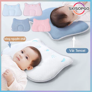 【SKISOPGO】Gối ngủ cho bé sơ sinh thấm hút,mồ hôi từ,từ 0-1 tuổi,Gối Chống Bẹp Đầu,Cotton Thoáng Khí