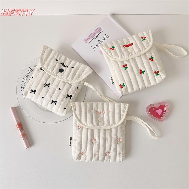 HFSHY Túi đựng mỹ phẩm nơ anh đào dễ thương, dung tích lớn, cầm tay, di động, quà tặng nữ