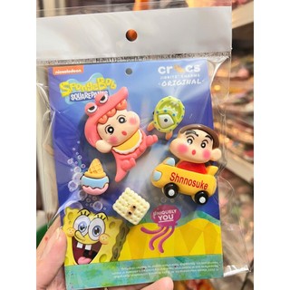 Set Charm Shin Cậu Bé Bút Chì & Snack Quái Vật Cute – Bánh Kẹo, Phô Mai, Kem, Oreo Pastel Dễ Thương, Charm Gắn Dép DIY