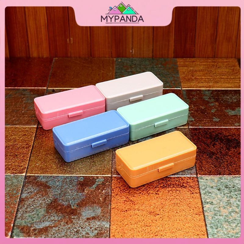 MYPANDA 1 Mảnh Mô Phỏng Cảnh Hộp Bút Chì Mô Hình Nhà Búp Bê Thu Nhỏ Hộp Đựng Bút Chì Hai Lớp Giả Vờ Đồ Chơi Hộp Văn Phòng Phẩm Mini.