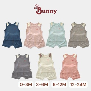 (0-24m) Bộ 3 lỗ hè Bunnybaby chất thun rayon mềm mát thoáng khí cho bé